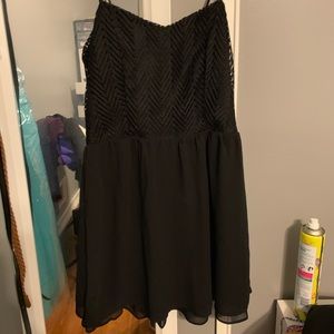 Spaghetti Strap Black Dress With Partly Open Back